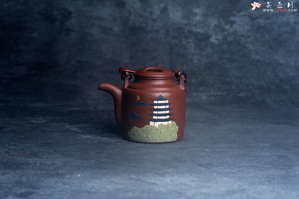 紫砂壶图片：美壶特惠 特好红皮龙精工洋桶壶 茶人醉爱 - 宜兴紫砂壶网