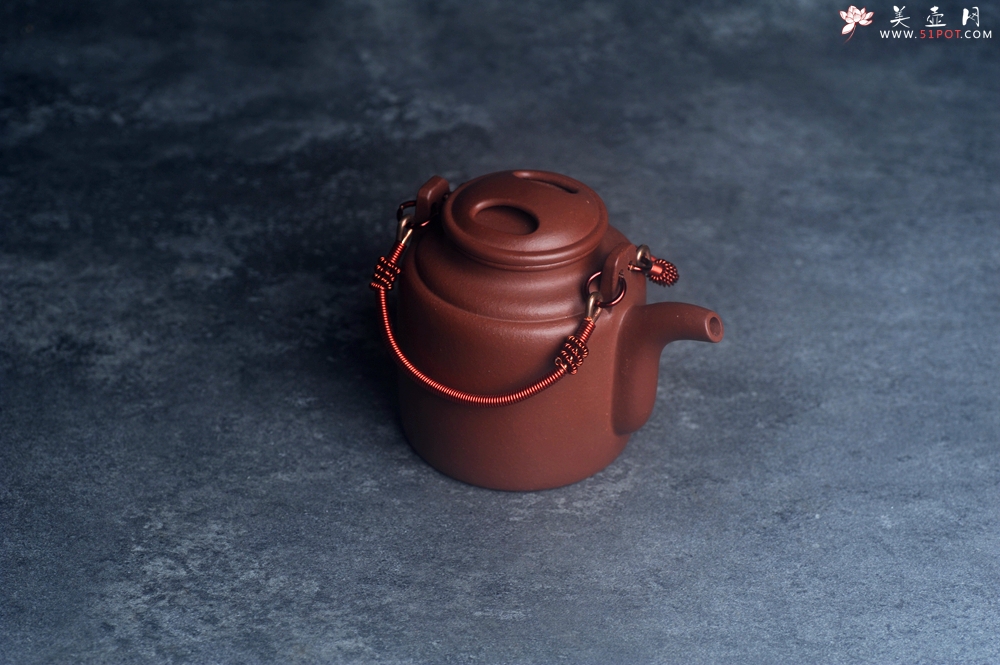 紫砂壶图片：美壶特惠 特好红皮龙精工洋桶壶 茶人醉爱 - 美壶网