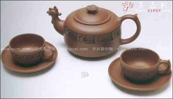 紫砂壶图片：孔雀茶具 - 美壶网