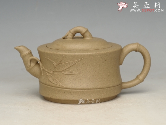 紫砂壶图片：本山绿泥 小竹节 200cc - 美壶网