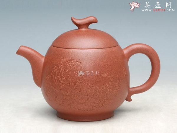 紫砂壶图片：春芽壶（画家田茂怀合作）（段泥） - 美壶网