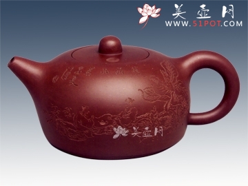 紫砂壶图片：蕉荫品茗与北京书画家杨彦合作 - 美壶网